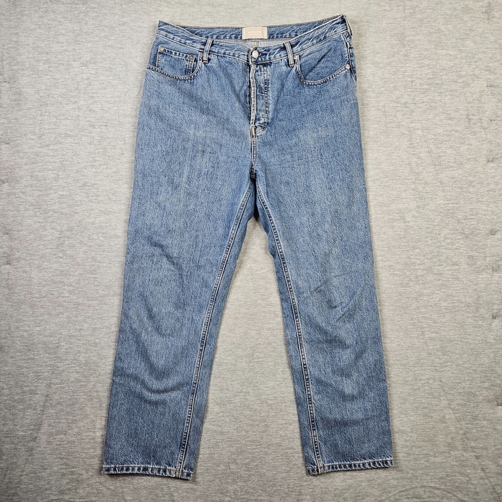 EVERLANE The 90's Cheeky Blue Straight Leg Button fly Men's Jeans Sz 32